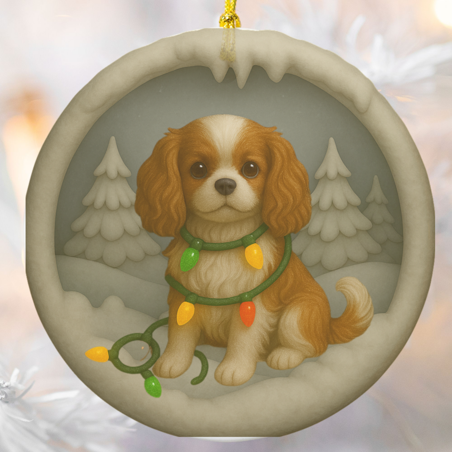 Personalized Blenheim Cavalier King Charles Christmas Ornament