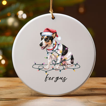 Personalized Rat Terrier Ornament, Custom Dog Lover Gift