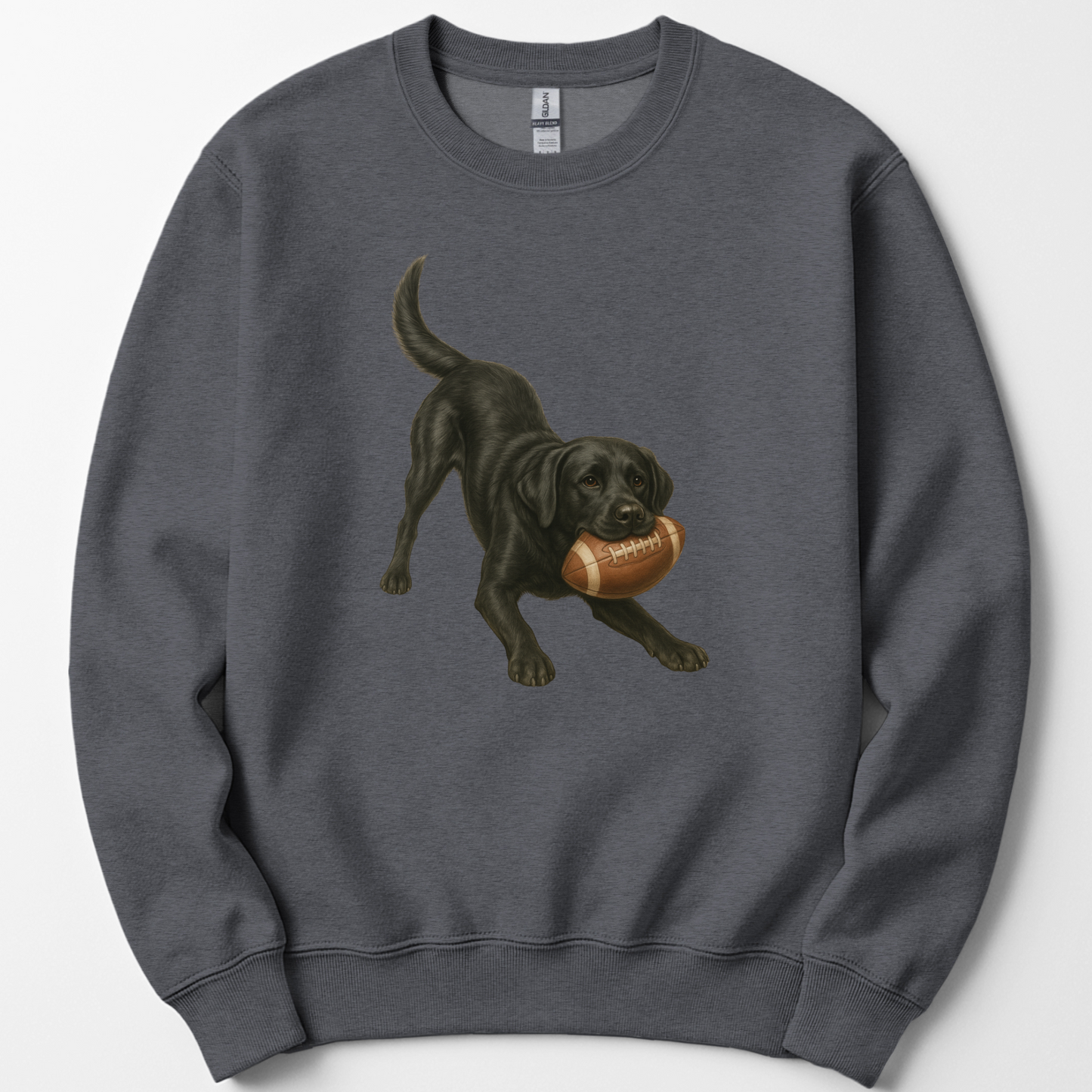 Black Lab Football Sweatshirt Dog Lover Game Day Crewneck Labrador Mom Gift