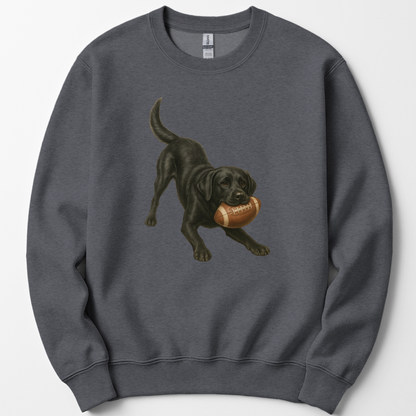 Black Lab Football Sweatshirt Dog Lover Game Day Crewneck Labrador Mom Gift
