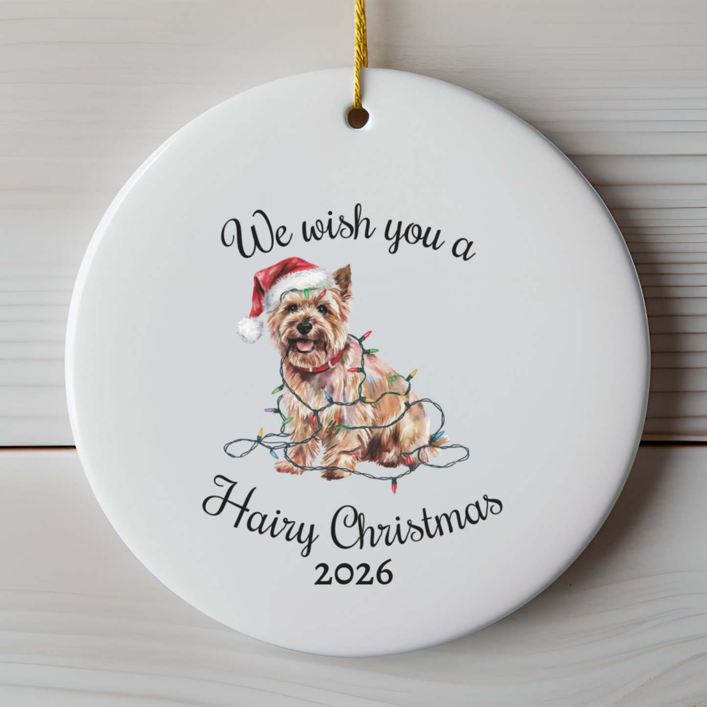 Christmas Cairn Terrier Ornament, Cairn Terrier Mom, Christmas Lights Dog Keepsake, Christmas Dog, Gift For Dog Lover, Cairn Terrier