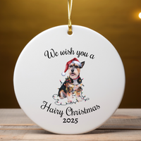 Load image into Gallery viewer, Christmas Norfolk Terrier Ornament, Christmas Lights Dog Keepsake

