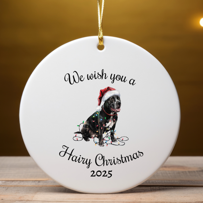 Christmas Cane Corso Ornament, Christmas Lights Dog Keepsake