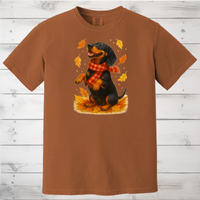 Load image into Gallery viewer, Dachshund Fall Shirt, Cute Dog Sweater, Autumn Dog Lovers Gift, Fall Sweatshirt with Dog, Cozy Fall Dog Shirt, Dog in Leaves, Gift For Dog Moms
