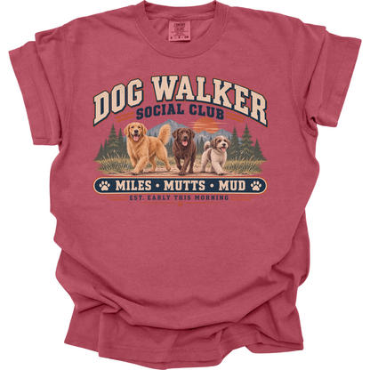 Dog Walker Shirt, Dog Walker Social Club Tee, Funny Professional Dog Walker Gift