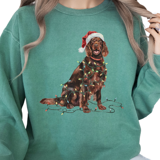 Irish Setter Christmas Lights Sweatshirt
