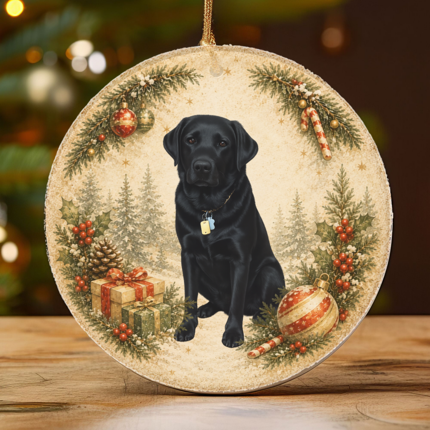 Personalized Dog Photo Christmas Ornament, Custom Pet Memorial Gift