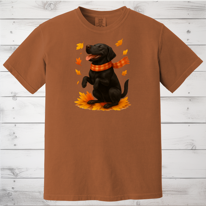 Black Labrador Autumn Sweatshirt, Cute Fall Dog Shirt, Dog Lovers Gift, Cozy Dog Sweater, Labrador in Leaves, Gift For Pet Moms