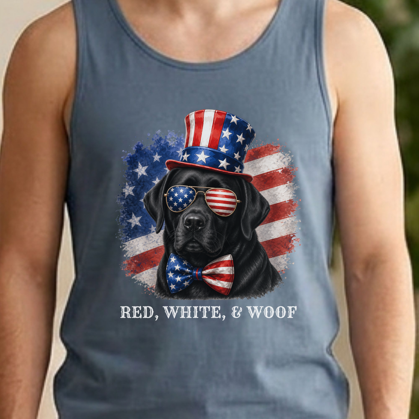 Patriotic Black Lab Tank Top