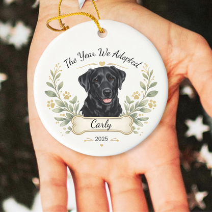 Personalized Adoption Dog Ornament, Custom Pet Christmas Keepsake Gift