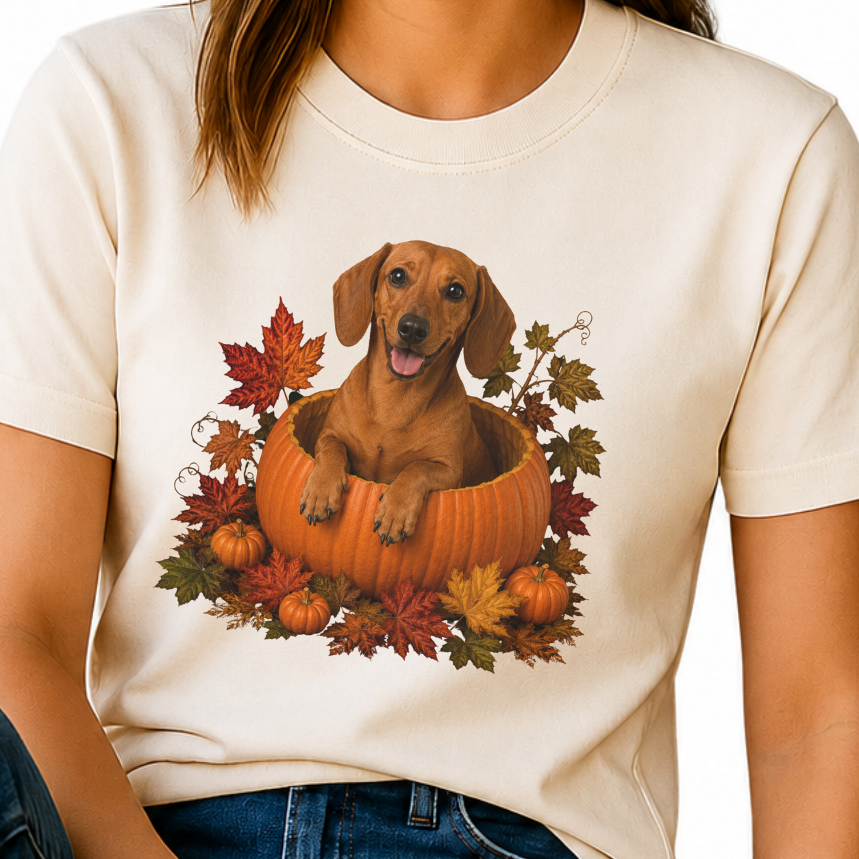 Red Dachshund Pumpkin Shirt