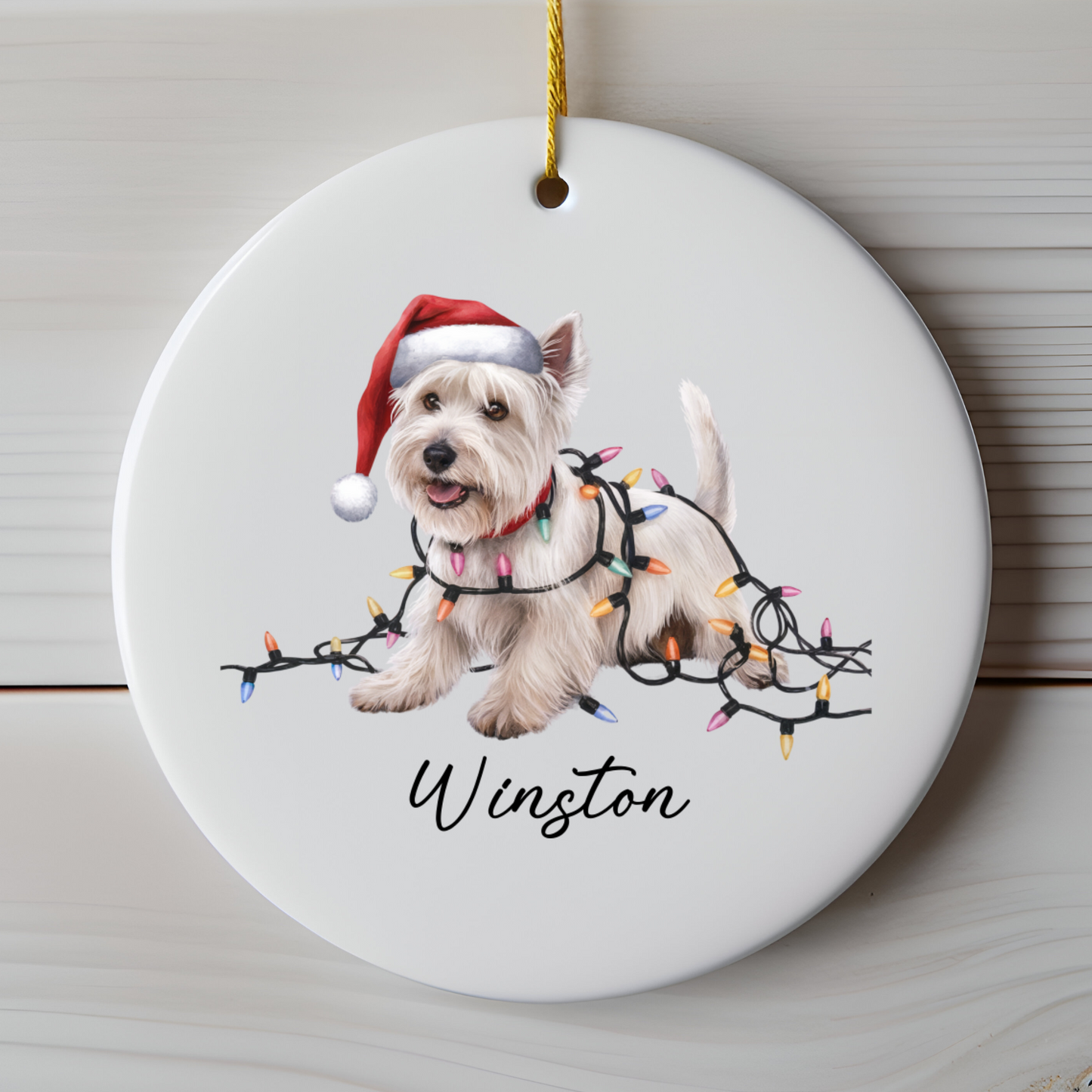 West Highland Terrier Ornament, Personalized Dog Christmas Gift