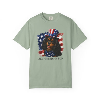 Patriotic Black and Tan Cavalier All American Pup Shirt