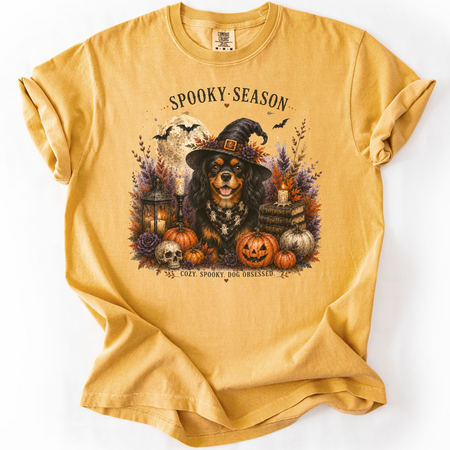 Black & Tan Cavalier Spooky Season Dog Mom Halloween Shirt