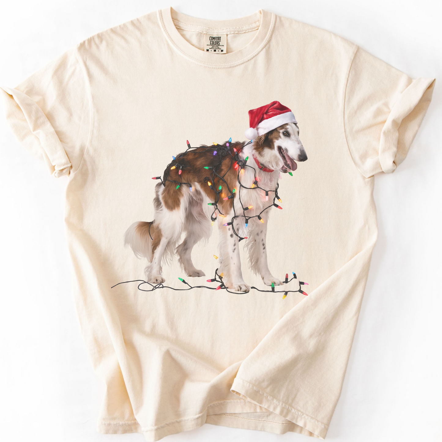 Borzoi Christmas Lights Dog Shirt