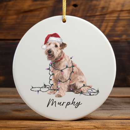 Soft Coated Wheaten Terrier Ornament, Personalized Christmas Decor