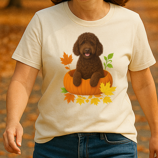Portuguese Water Dog Pumpkin Shirt, Fall Dog Lover Tee on Comfort Colors 1717