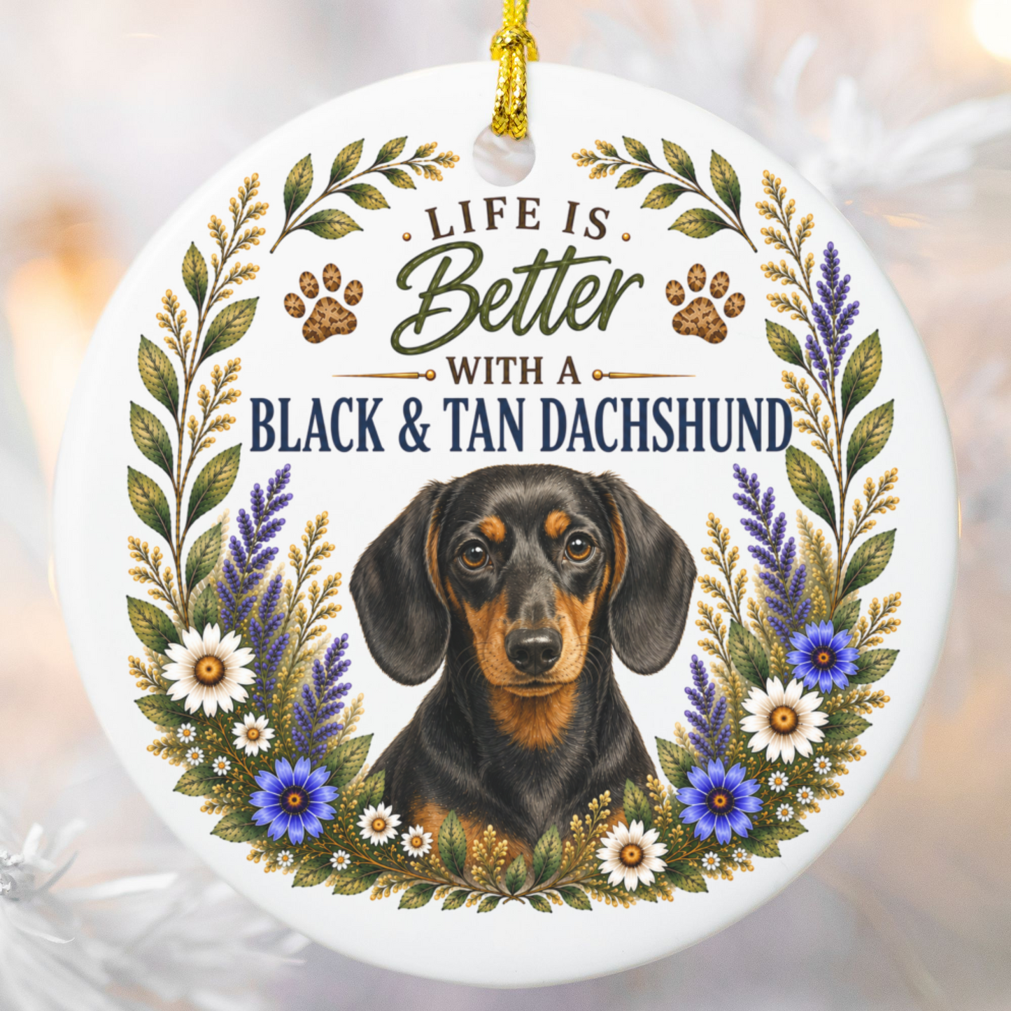 Black and Tan Dachshund Ornament, Doxie Lover Gift, Dachshund Mom Gift, Dog Keepsake