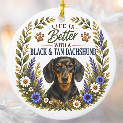 Black and Tan Dachshund Ornament, Doxie Lover Gift, Dachshund Mom Gift, Dog Keepsake