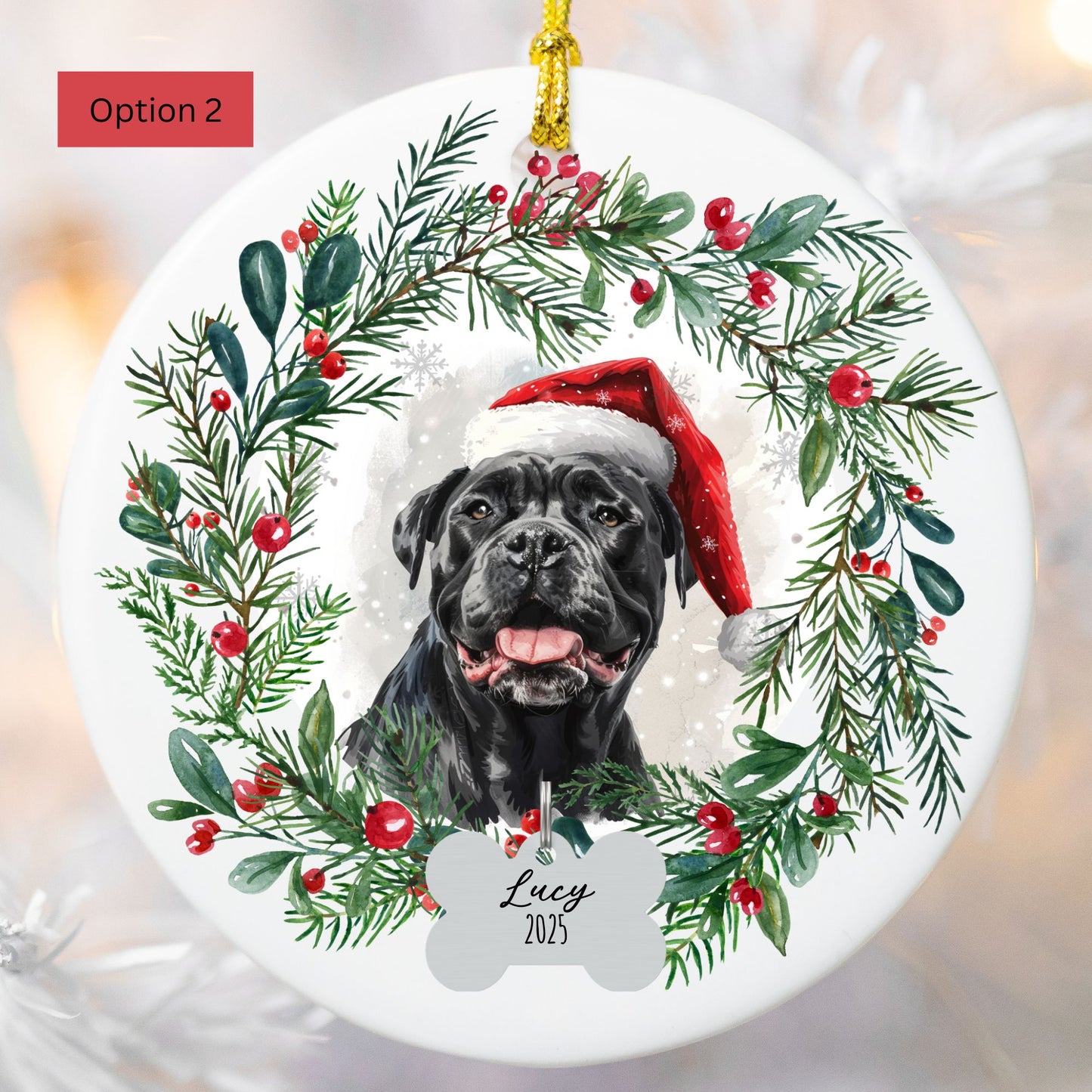 Personalized Cane Corso Christmas Ornament