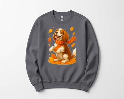 Cavalier King Charles Autumn Shirt, Cozy Spaniel Sweatshirt, Fall Dog Lover Apparel, Cavalier Leaves Gift, Cute Dog Clothing