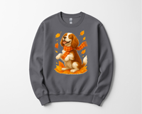 Load image into Gallery viewer, Cavalier King Charles Autumn Shirt, Cozy Spaniel Sweatshirt, Fall Dog Lover Apparel, Cavalier Leaves Gift, Cute Dog Clothing
