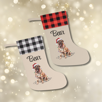 Personalized Mastiff Christmas Stocking, Holiday Decor Gift for Pet Lovers