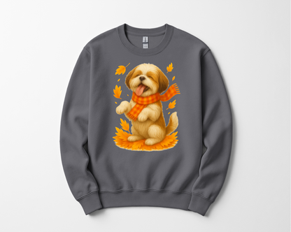 Shih Tzu Fall Shirt, Dog Lover Autumn Sweater, Cozy Pet Apparel, Cute Dog Fall Gift, Seasonal Dog Fashion, Shih Tzu Autumn Wear