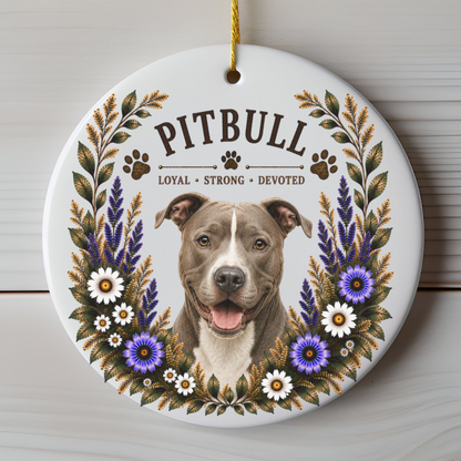 Pit Bull Ornament, Pitbull Lover Gift, Pit Bull Mom Gift, Dog Breed Keepsake