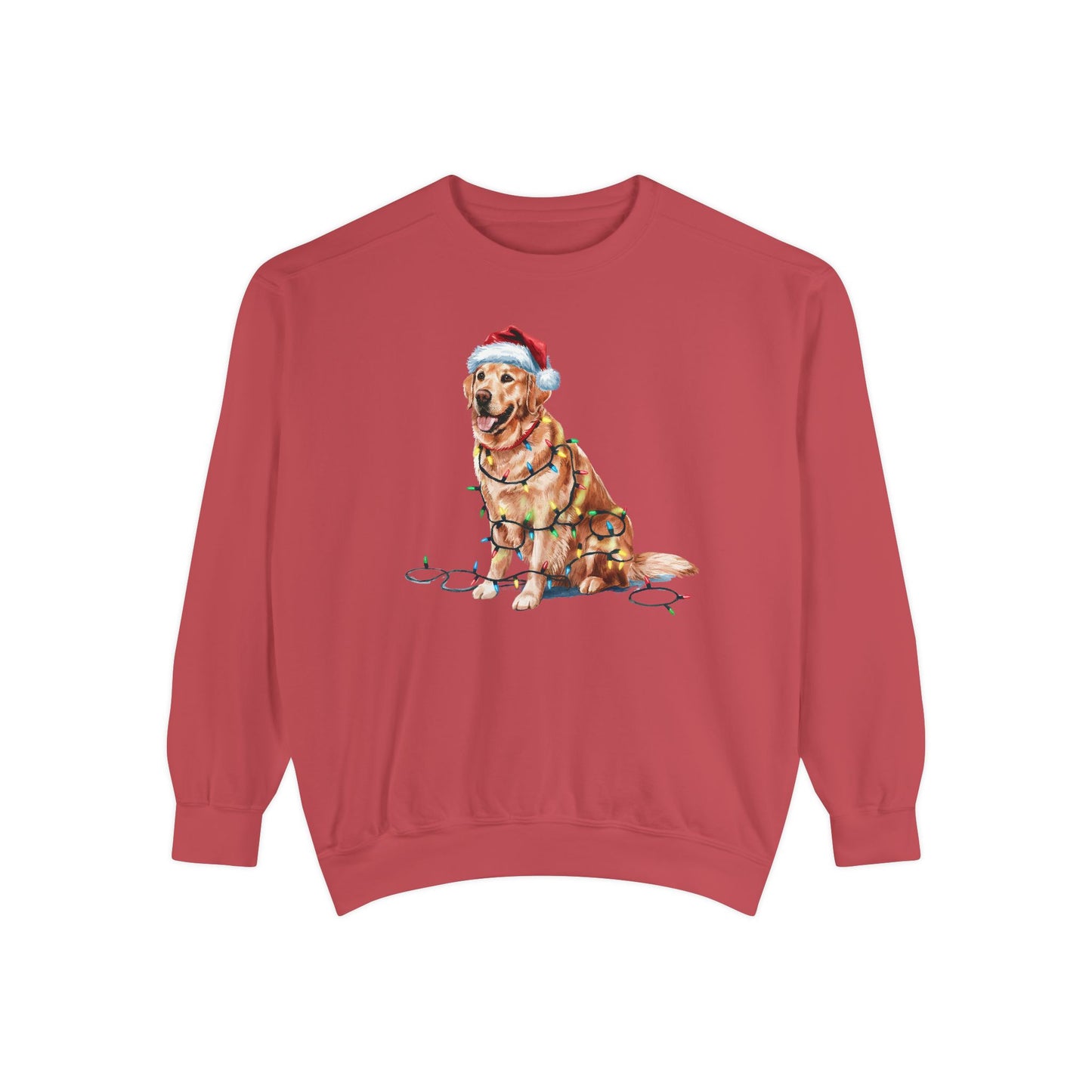 Christmas Golden Retriever Sweatshirt, Christmas Lights Dog, Christmas Dog, Golden Retriever Mom, Gift for Dog Lover, Golden Retriever