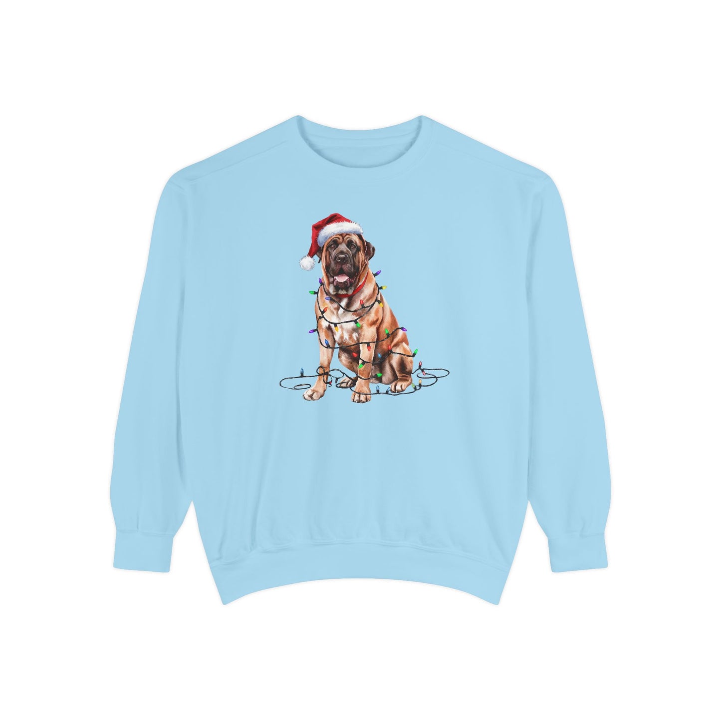 Christmas Mastiff Sweatshirt, Mastiff Mom, Christmas Lights Dog, Christmas Dog, Gift for Dog Lover, Mastiff Lover Sweatshirt