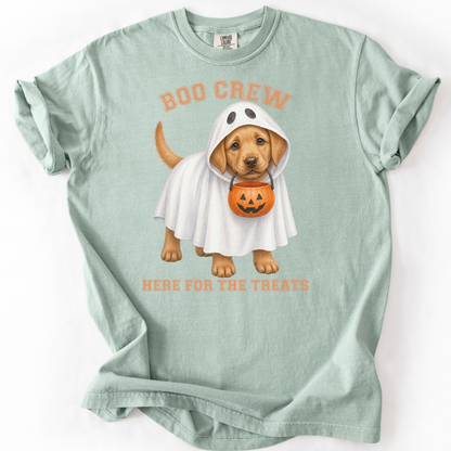 Fox Red Lab Boo Crew Halloween Shirt, Here for the Treats Dog Mom Tee