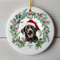Load image into Gallery viewer, Personalized Black Lab Ornament, Custom Dog Christmas Keepsake, Customized Pet Name Ornament, Pet Memorial Ornament, Custom Dog Keepsake
