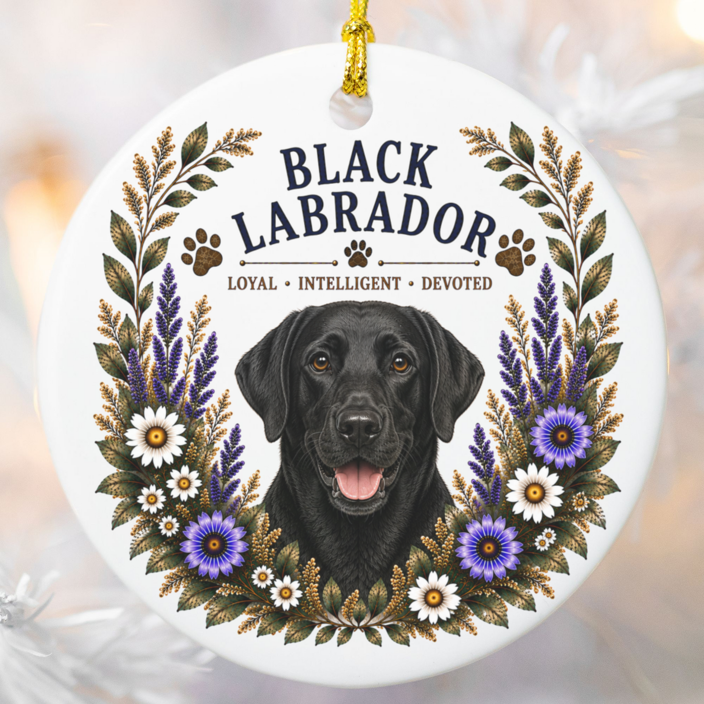 Black Lab Loyal • Intelligent • Devoted Ornament
