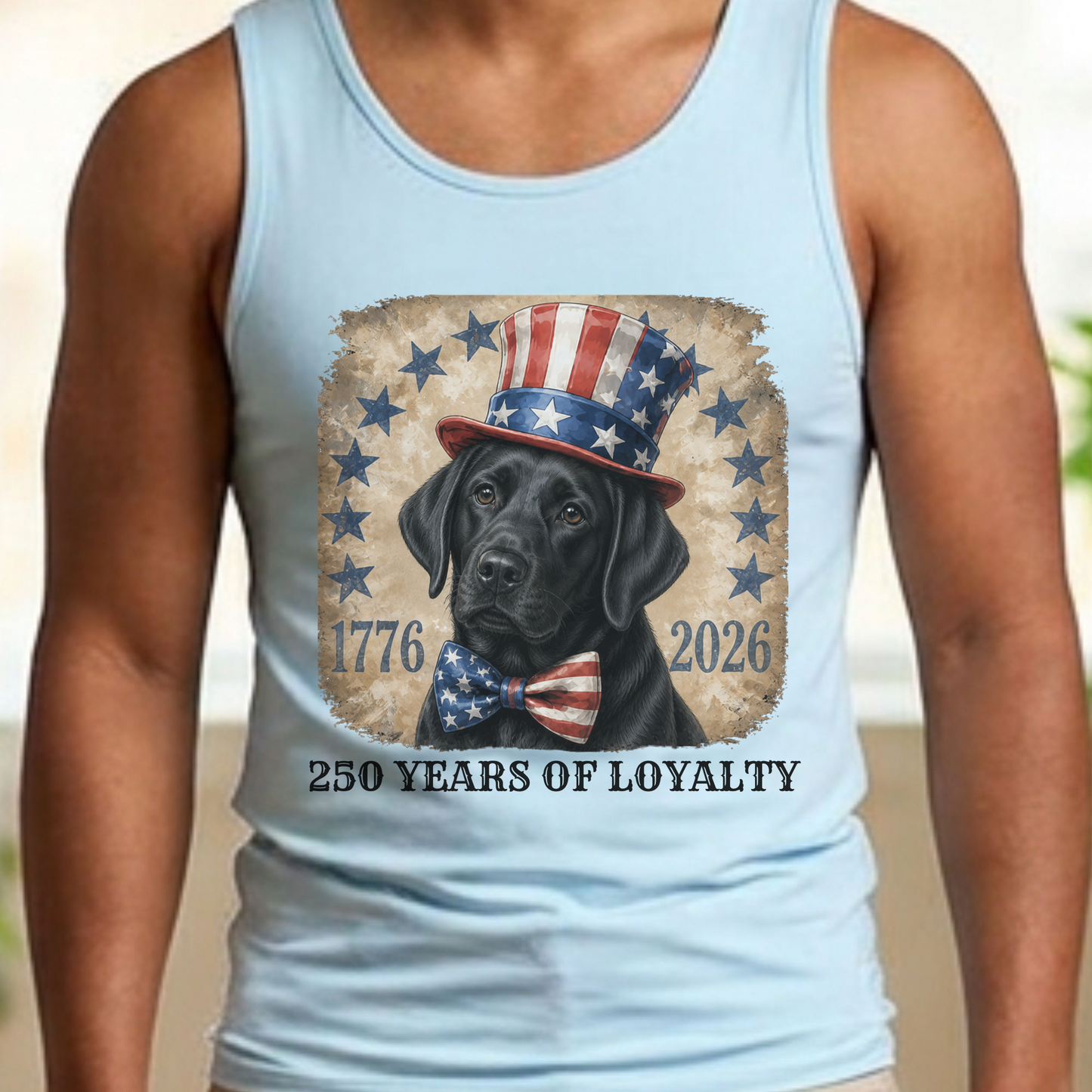 Black Lab Patriotic Tank Top 250 Years of Loyalty