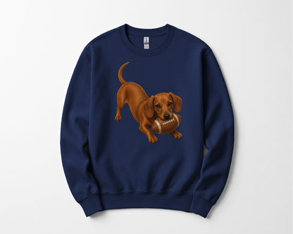 Red Dachshund Football Sweatshirt