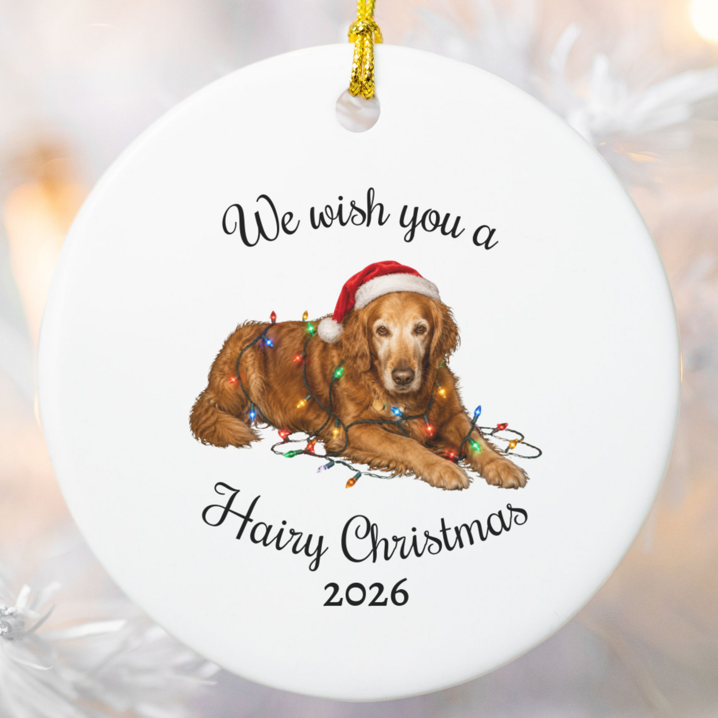 Personalized Dog Photo Christmas Ornament Custom Pet Holiday Keepsake Gift