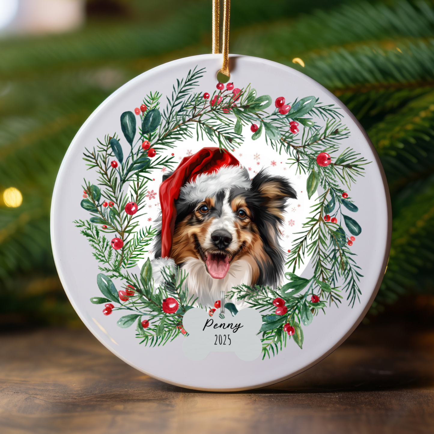 Personalized Sheltie Christmas Ornament