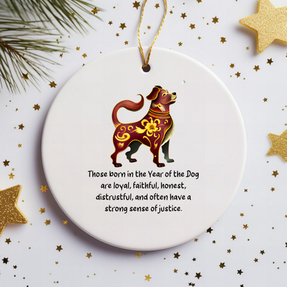 Chinese Zodiac Dog Ornament, Year of the Dog Horoscope Gift, Chinese New Year Decor