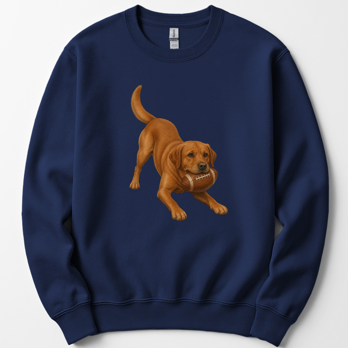 Fox Red Lab Football Sweatshirt Dog Lover Game Day Crewneck Labrador Mom Gift
