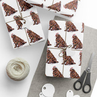 Load image into Gallery viewer, Brown Newfoundland Christmas Lights Wrapping Paper
