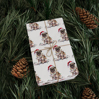 Load image into Gallery viewer, Tan Pug Christmas Lights Wrapping Paper

