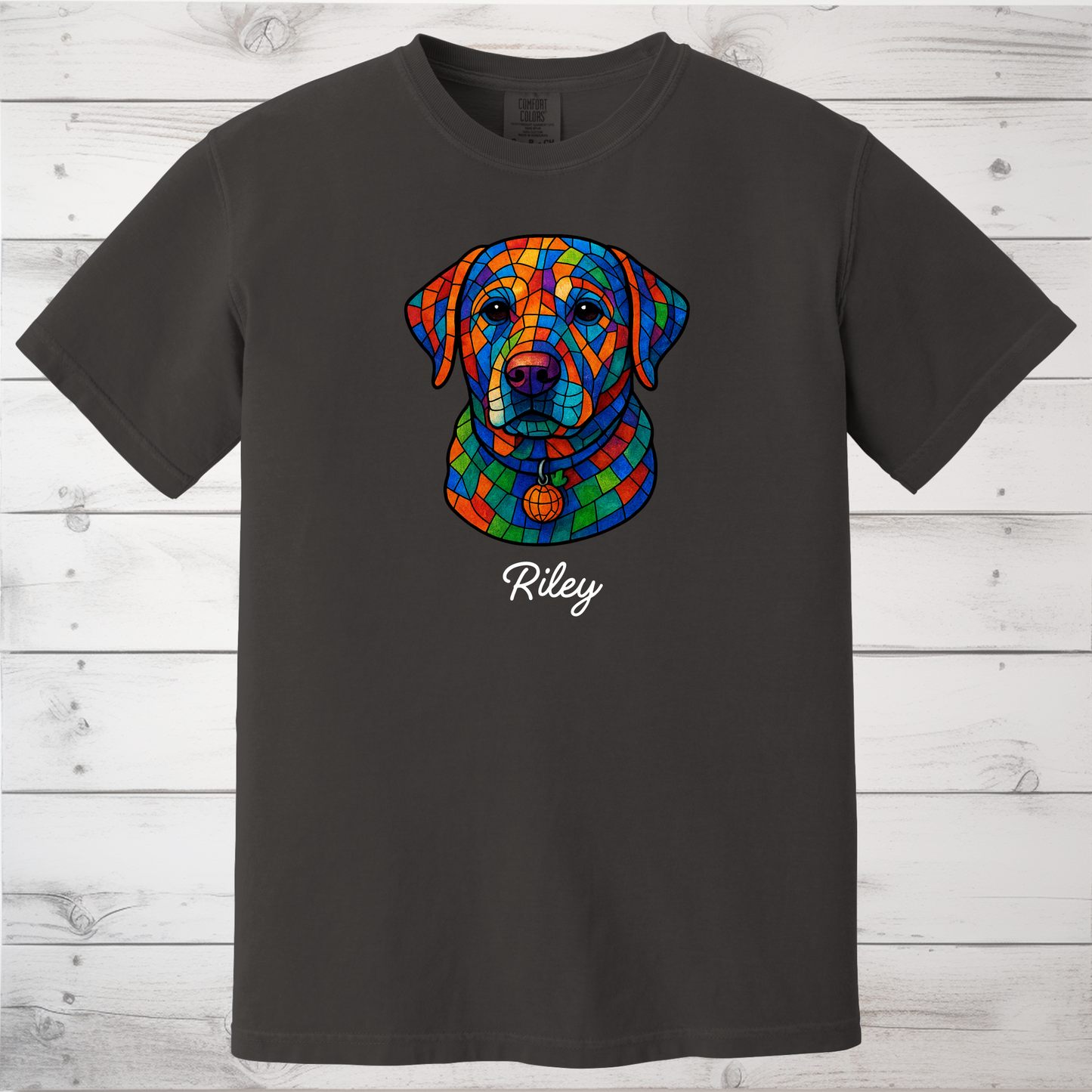 Personalized Geometric Tile Dog Head Shirt