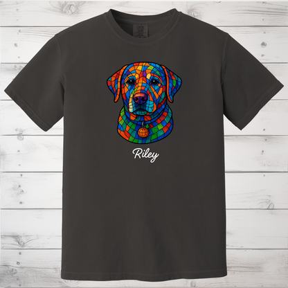 Personalized Geometric Tile Dog Head Shirt