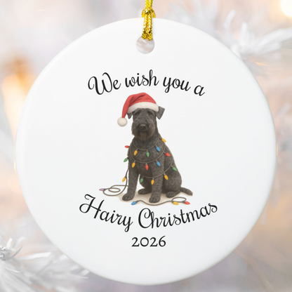 Kerry Blue Terrier Ornament, Christmas Lights Dog Keepsake