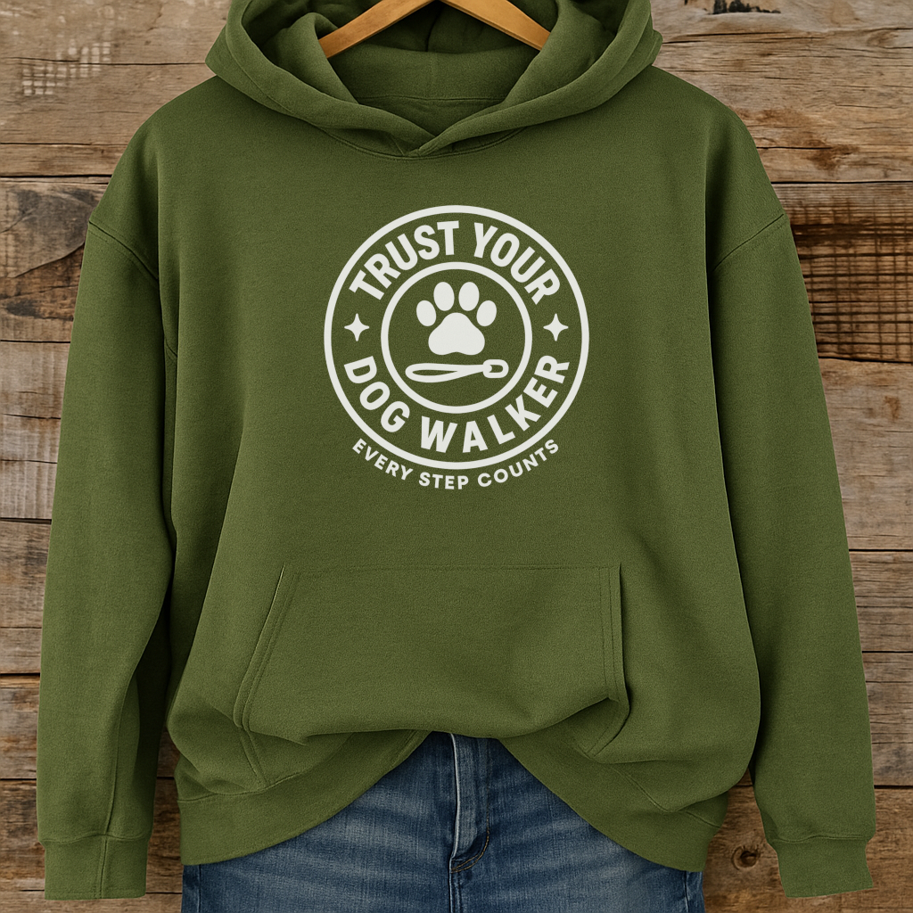 Dog Walker Hoodie, Pet Lover Sweatshirt, Cozy Funny Gift for Dog Walkers, Unisex Apparel, Step Counter Sweater