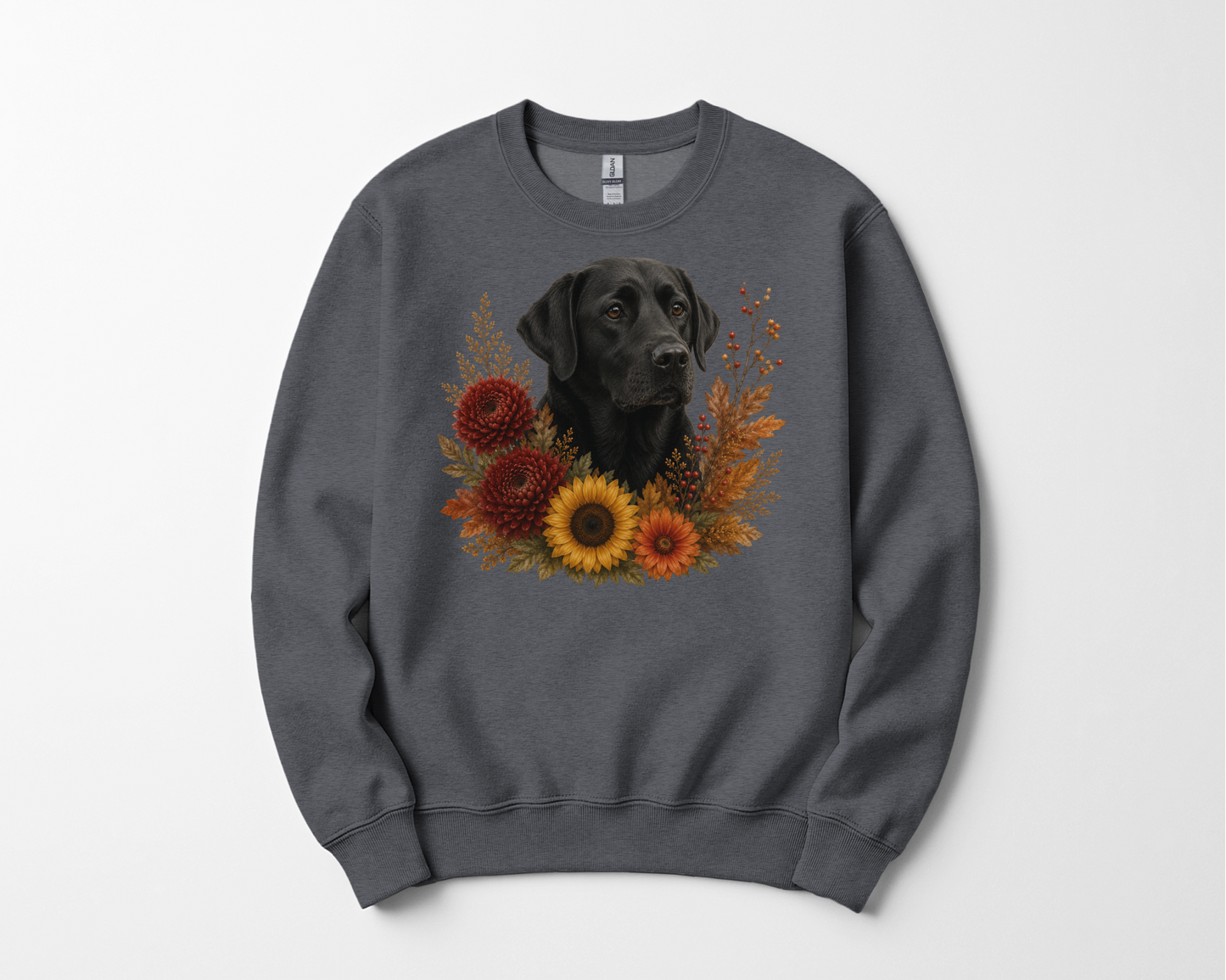 Black Labrador Autumn Floral Sweatshirt
