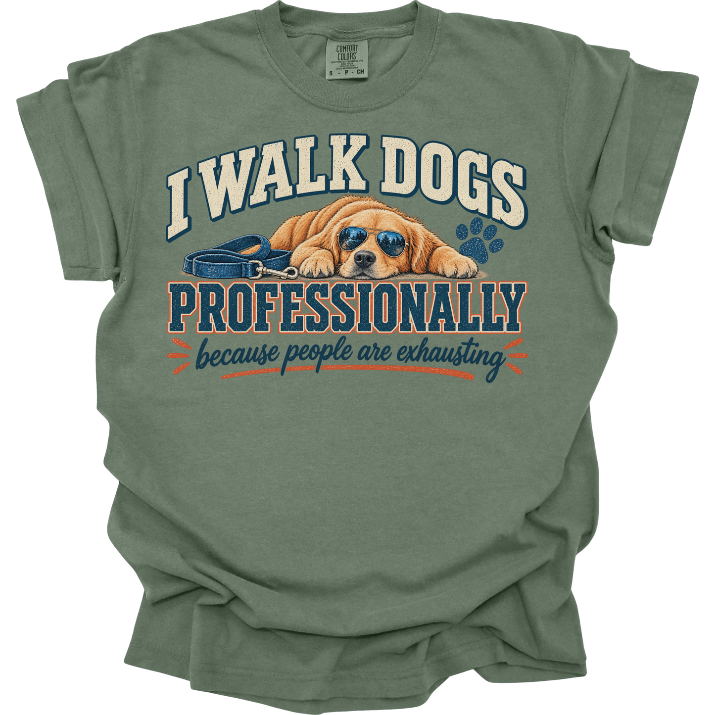 Dog Walker Shirt, I Walk Dogs Professionally Tee, Funny Dog Walker Gift