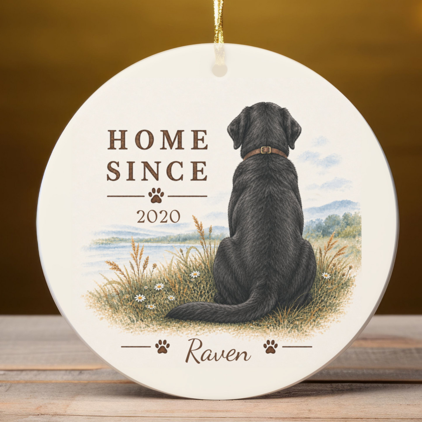 Personalized Black Lab Ornament, Double Sided Labrador Gotcha Day Gift, Custom Dog Keepsake