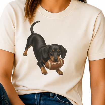 Black Tan Dachshund Football Shirt